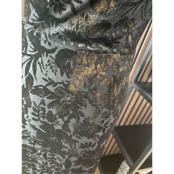 David’s bridal mother of the bride bridesmaid long maxi black dress with gold sh - Picture 2 of 6